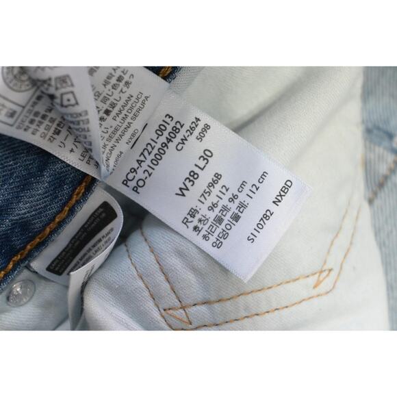 Levi's 565 Loose Straight Fit Rugged Blue Denim Jeans Mens Sz 38 x 30 - Picture 7 of 10